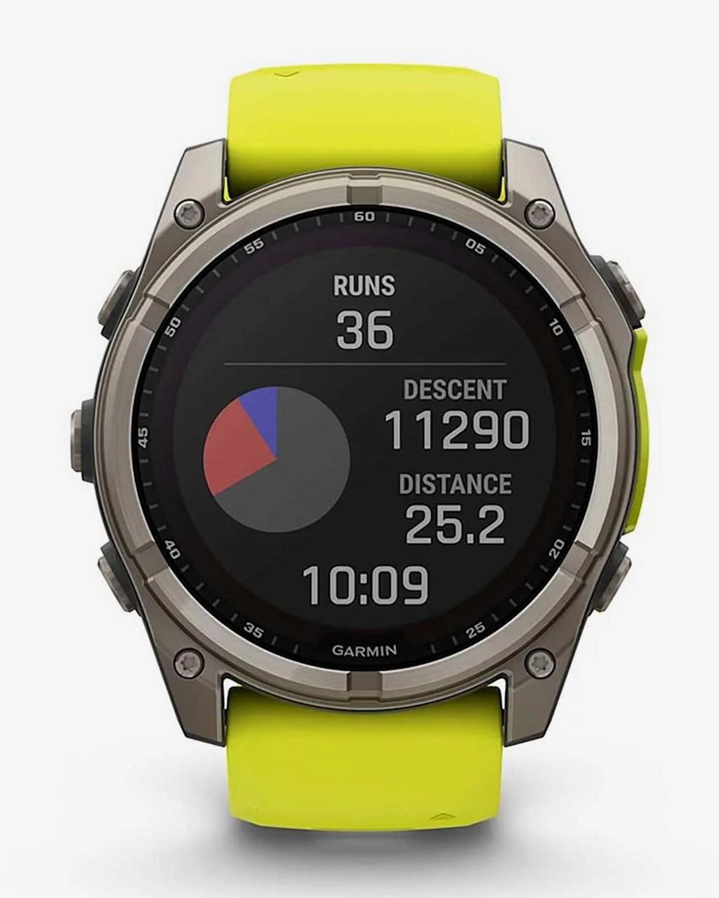 Garmin Fenix 8 Saphir Solaire 51 mm Titane gris bracelet jaune