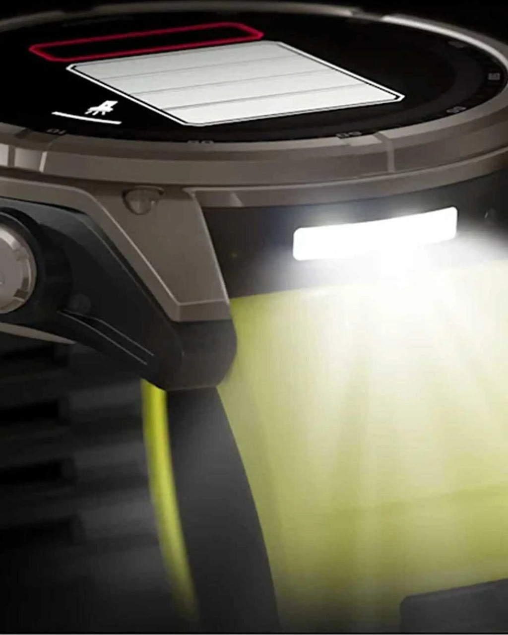 Garmin Fenix 8 Sapphire Solar 51mm in titanio grigio con cinturino giallo