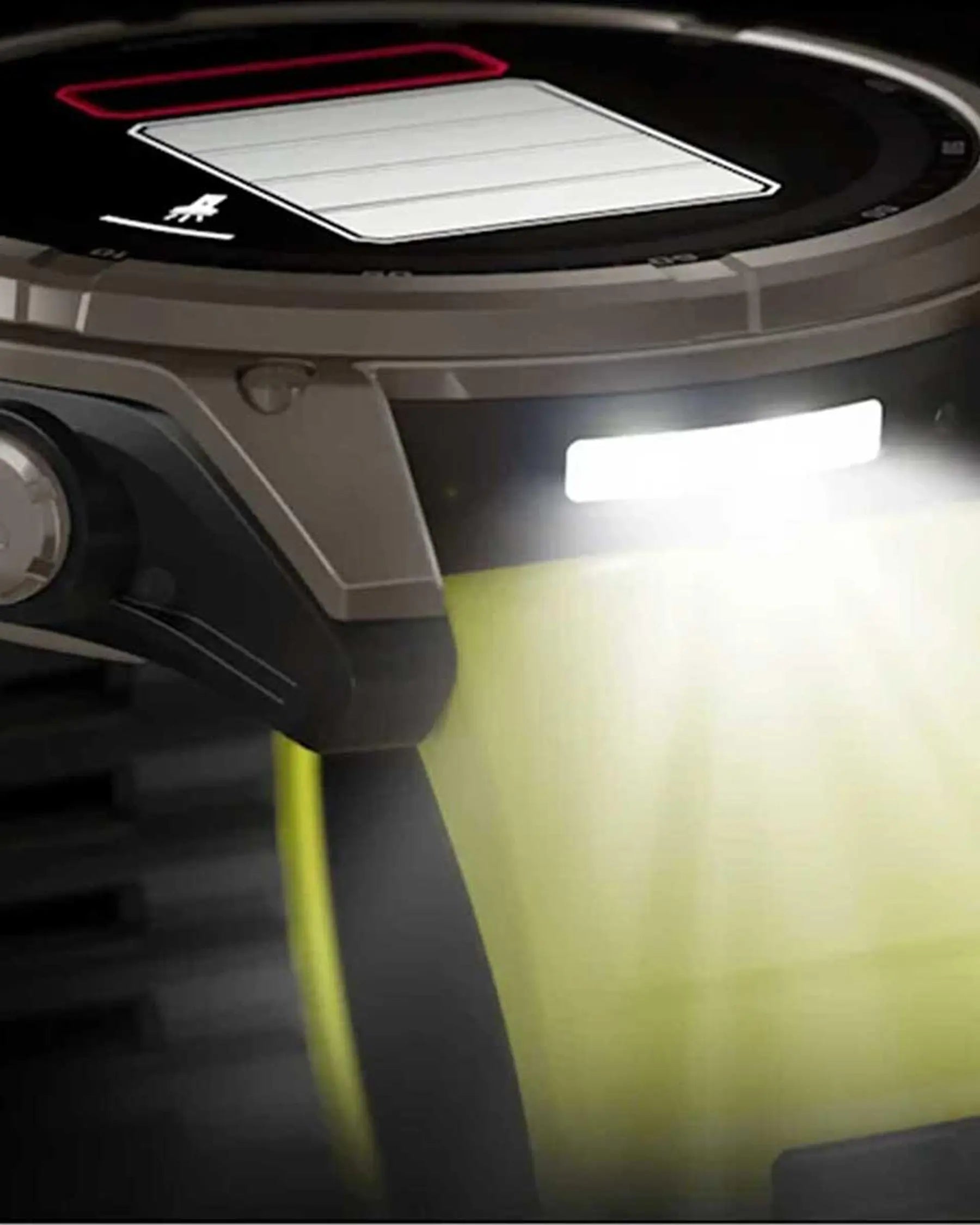 Garmin Fenix 8 Sapphire Solar 51mm in titanio grigio con cinturino giallo