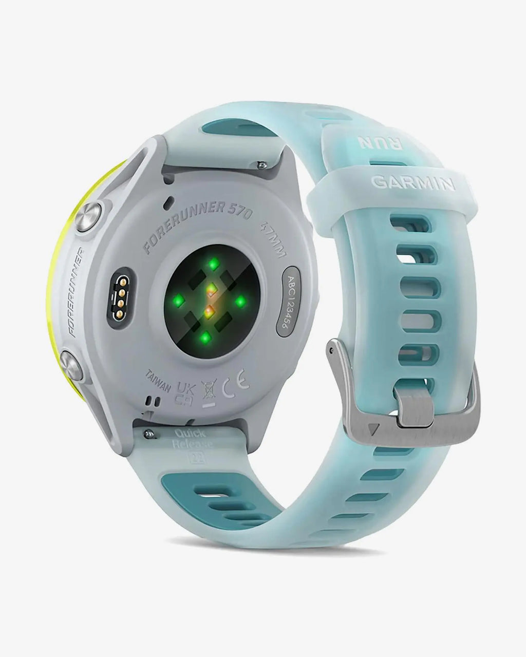 Garmin Forerunner 570 - 47 mm Giallo con cinturino blu e bianco