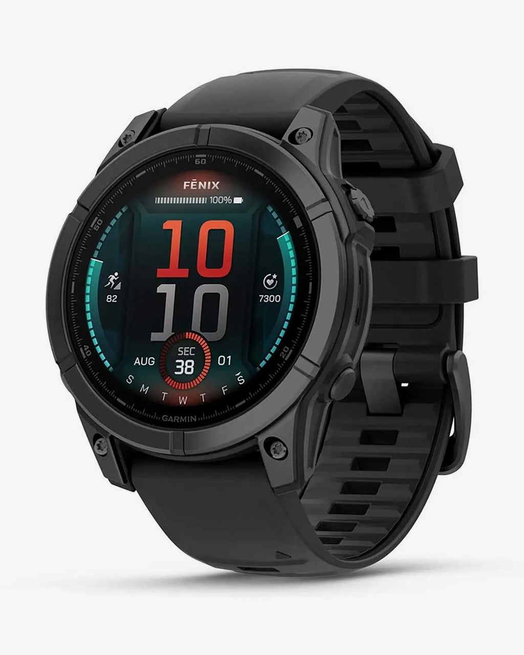 Garmin Fenix E in acciaio inossidabile da 47 mm, grigio ardesia, con cinturino nero