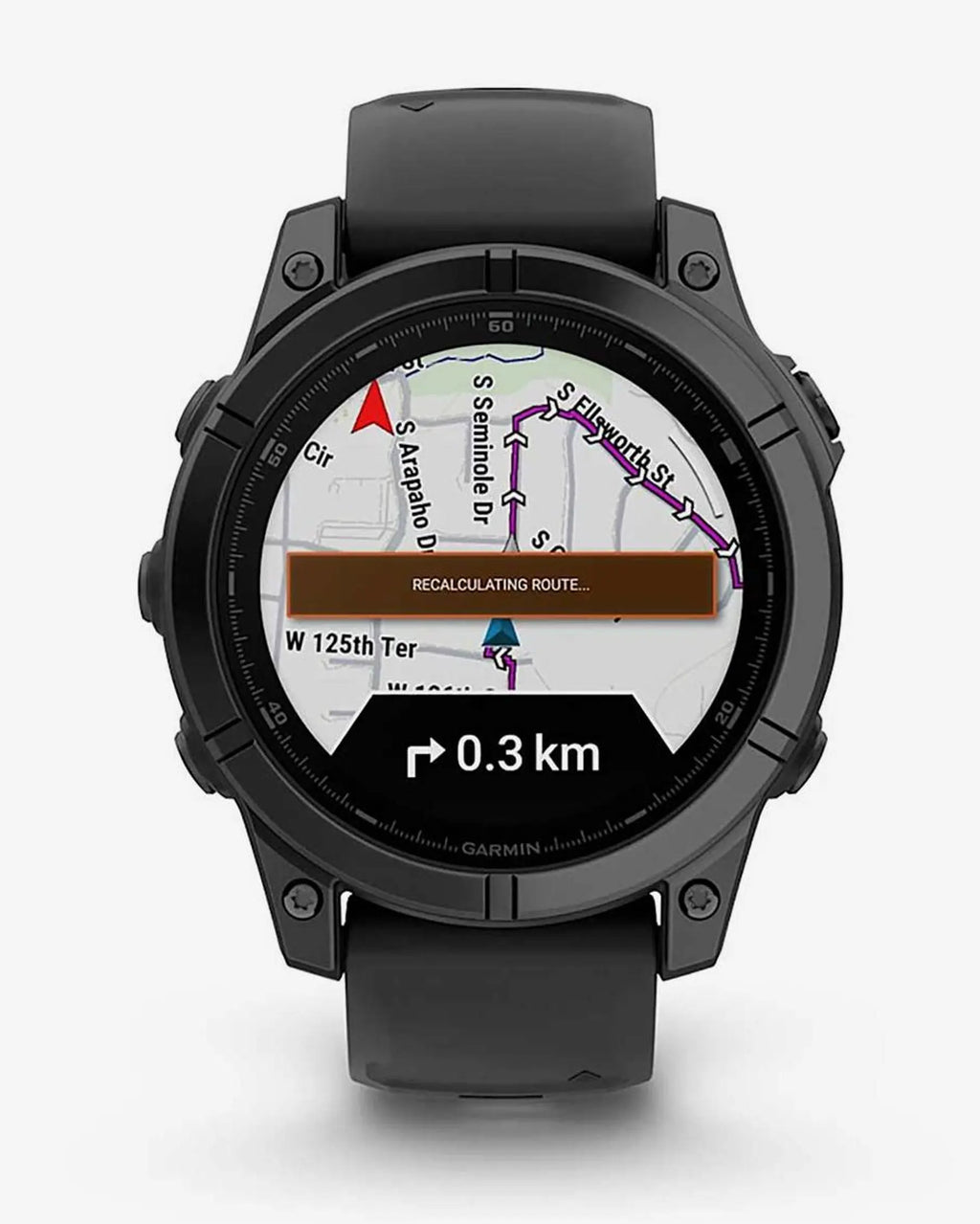 Garmin Fenix E in acciaio inossidabile da 47 mm, grigio ardesia, con cinturino nero