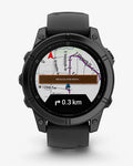 Garmin Fenix E in acciaio inossidabile da 47 mm, grigio ardesia, con cinturino nero