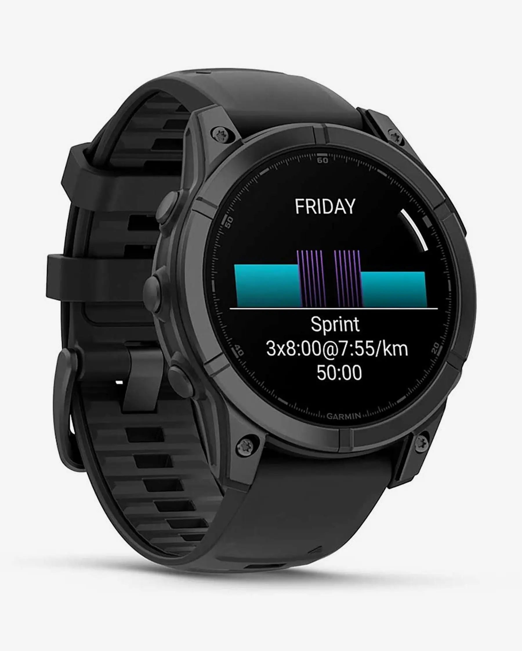 Garmin Fenix E in acciaio inossidabile da 47 mm, grigio ardesia, con cinturino nero